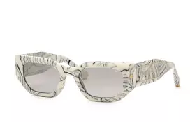 Philipp Plein Moteriški Akiniai nuo Saulės SPP066M5109YL - Juodas/Auksinis Rėmas, Pilki Lęšiai, 51/21/135 mm
