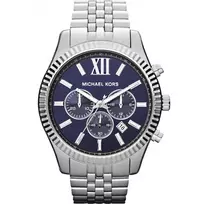Michael Kors MK8280 Vyriškas Chronografo Laikrodis 45mm Nerūdijančio Plieno Mėlynu Ciferblatu