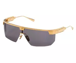 BALMAIN Unisex Akiniai Nuo Saulės BPS-147A-142 Juodi Acetato Kvadratiniai Rėmeliai Pilki Nailono Lęšiai 43/27/147 mm