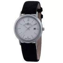 ZENO MAN rankinis laikrodis ZE5177-1 (38 mm), baltas ciferblatas, juodas odinis dirželis