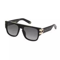 Philipp Plein vyriški akiniai nuo saulės SPP011M55700P Pilot Aviator Acetate Black Grey 55/19/145 mm UV400