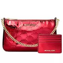 MICHAEL KORS Moteriškas Krepšių Rinkinys 35F5GGZD6OCHE - Signature dengtos drobės crossbody krepšys su derančia pinigine (24x15x8 cm)