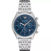 ARMANI AR1974 Vyriškas Chronografo Kvarcinis Laikrodis 43mm Juodas Ciferblatas Odinis Dirželis