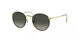 Ray-Ban RB3447JM91967 Akiniai Saulės Unisex Apvalūs Metaliniai Auksinis Rėmas Tamsiai Žali Lęšiai 50/21/145 mm