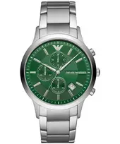 Armani AR11507 Vyriškas Kvarcinis Chronografas Laikrodis 43mm Nerūdijančio Plieno Mėlynu Ciferblatu