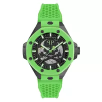 Philipp Plein Vyriškas Automatinis Laikrodis PWPFA0624 46mm Nerūdijantis Plienas Juodas Silikonas