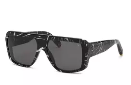 PHILIPP PLEIN vyriški akiniai nuo saulės SPP074640Z212 Pilot Black/Grey 64/15/145 mm