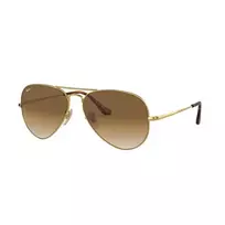 Ray-Ban RB3689 Aviator akiniai auksiniu remeliu rudais gradientiniais stiklais 58/14/140 mm