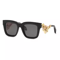 Roberto Cavalli SRC041M520700 Unisex Akiniai - Juodas Rėmas, Pilki Gradientiniai Stiklai 52mm