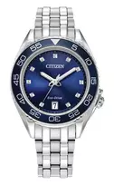 CITIZEN Moteriškas Eco-Drive laikrodis FE6160-57L 35.4mm mėlynu ciferblatu