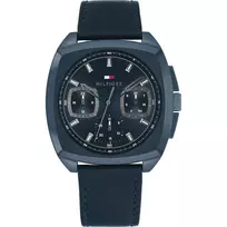 Tommy Hilfiger Vyriškas Laikrodis 1710558 Analoginis Kvarcinis 40 mm Mėlynas Ciferblatas Ruda Oda