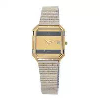 TETRA Women's Watch 1128-A 27mm Stainless Steel Case White Dial Black Leather Strap Quartz Analog