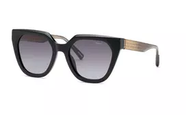CHOPARD Moteriški Akiniai Nuo Saulės SCH377M540BLK - Juodas Acetato Rėmelis, Pilki Polikarbonato Lęšiai, UV400 Apsauga, 54/20/140 mm