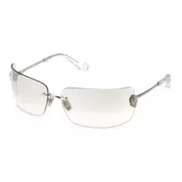 Moteriški Philipp Plein akiniai nuo saulės SPP027V95579X - Oversized juodas rėmelis, pilki lęšiai, UV400 apsauga