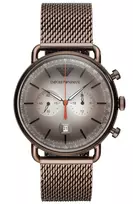 ARMANI AR11169 Vyriškas Chronografo Laikrodis 43 mm Juodas Ciferblatas Odinis Dirželis