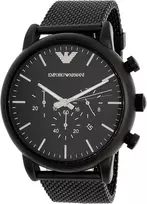 ARMANI vyriškas klasikinis laikrodis AR1968 Quartz 46mm nerūdijantis plienas mėlynas ciferblatas