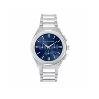 Trussardi Men's T-Light Quartz Watch R2453156004 44mm Blue Dial Silver Milanese Mesh Strap