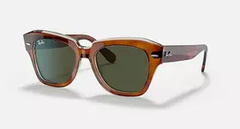 Ray-Ban RB2186 State Street Akiniai Nuo Saulės Havana Ruda Gradient 49mm