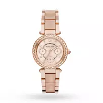 Michael Kors MK6110 Moteriškas laikrodis rožinio aukso plienu 33mm