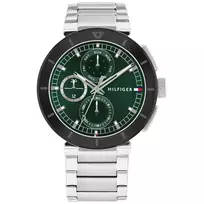 Tommy Hilfiger Vyriškas Laikrodis 1792117 Quartz Analogue 44mm Nerūdijantis Plienas Mėlynas Ciferblatas Sidabrinė Apyrankė