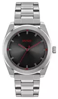 HUGO laikrodis vyrams 1570175 42mm nerūdijantis plienas juodas ciferblatas