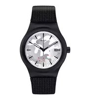 SWATCH New Gent SUTB407 Automatinis Laikrodis 42mm Juodas Bio-šaltinis Plastikas Silikonas