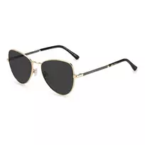 JIMMY CHOO moteriški CAROLS2M2IR katės akies akiniai nuo saulės – juodas acetatinis rėmas, pilki gradientiniai lęšiai 56/18/140 mm