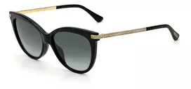 JIMMY CHOO AXELLEGS8079O Moteriški Drugelio Katės Akies Akiniai nuo Saulės - Juodas Rėmas Gradientiniai Pilki Lęšiai 56/16/145 mm