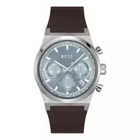 BOSS Vyriškas Laikrodis 1514219 41mm Nerūdijančio Plieno Mėlynu Ciferblatu Chronografas