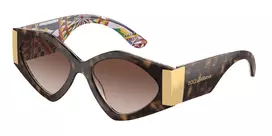 Dolce & Gabbana Moteriški Drugelio Formos Akiniai Nuo Saulės DG4396-321713 Havana Acetatas Rudi Gradientiniai