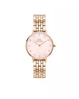 DANIEL WELLINGTON Petite Lumine Moteriškas Laikrodis 28mm Rožinis Auksas Nerūdijančio Plieno Tinklelis DW00100617