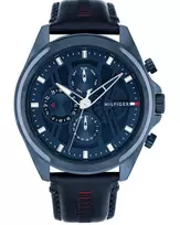 TOMMY HILFIGER Vyriškas laikrodis 1710655 48mm Nerūdijantis plienas Mėlynas ciferblatas
