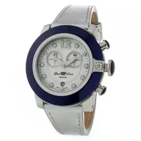 GLAM ROCK Moteriškas laikrodis GR32116 (44mm) – Šveicariškas kvarcas, nerūdijantis plienas, juodas silikoninis dirželis