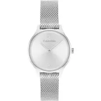 CALVIN KLEIN Moteriškas Laikrodis 25200058 28mm Sidabrinis Nerūdijančio Plieno Tinklelis