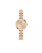 Daniel Wellington Quadro Moteriškas Laikrodis 22mm Rožinio Aukso Plieninis Korpusas Juodas Odinis Dirželis DW00100720