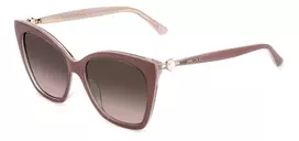 JIMMY CHOO Moteriški katės akies akiniai nuo saulės RUA-G-S-Y9A Havana Acetate Rudi Gradientiniai Lęšiai 56/18/145 mm