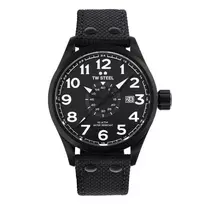 TW STEEL VS41-Volante Vyriškas Kvarcinis Laikrodis 45mm Juodas Ciferblatas Odinis Dirželis
