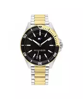 Tommy Hilfiger vyriškas laikrodis Decker 1792013 43mm mėlynas ciferblatas ruda oda