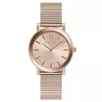 Furla Arco moteriškas kvarcinis laikrodis 38mm rožinis auksas nerūdijantis plienas rožinė oda