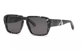 Philipp Plein vyriški akiniai nuo saulės SPP081-550Z21 juodi/pilki 55/17/145 mm