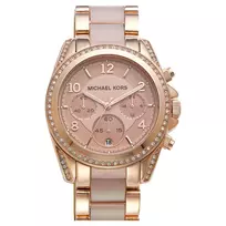 Michael Kors Parker Women's Rose Gold-Tone Stainless Steel Chronograph Watch MK5943