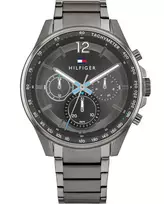 Tommy Hilfiger vyriškas laikrodis Decker 1791975 44 mm mėlynas ciferblatas nerūdijančio plieno tinklelis