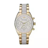 Emporio Armani AR5944 Moteriškas laikrodis su chronografu, rožinio aukso spalvos nerūdijančiu plienu, 38 mm