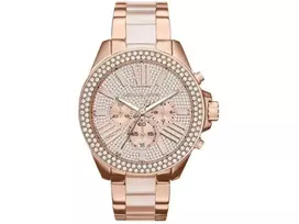 Michael Kors MK6096 Moteriškas Rožinio Aukso Spalvos Nerūdijančio Plieno Chronografinis Laikrodis 42mm