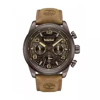 Timberland vyriškas analoginis kvarcinis laikrodis TDWGF0028706M - 46mm nerūdijančio plieno korpusas, mėlynas ciferblatas, ruda odinė juosta