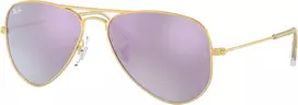 Ray-Ban Junior RJ95062494V5 Vaikiški Akiniai nuo Saulės - Skaidrus Mėlynas Rėmelis, Mėlyni Veidrodiniai Lęšiai, 50mm