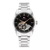 Tommy Hilfiger vyriškas laikrodis 1710718 39mm mėlynas ciferblatas rudos odos dirželis