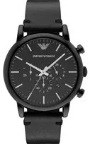 Armani Renato vyriškas chronografinis laikrodis AR1918 46mm juodas ciferblatas odinis dirželis