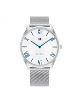 TOMMY HILFIGER Vyriškas Laikrodis 1710512 43mm Mėlynas Ciferblatas Ruda Odinė Apyrankė