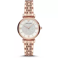 ARMANI moteriškas laikrodis AR11244 Gianni T-Bar kvarcinis analoginis 32 mm rožinio aukso spalvos nerūdijantis plienas